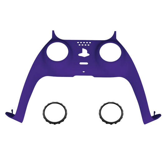 eXtremeRate Replacement Decorative Trim Shell with Accent Rings Compatible with PS5 Controller BDM-010/020/030/040/050 - Purple