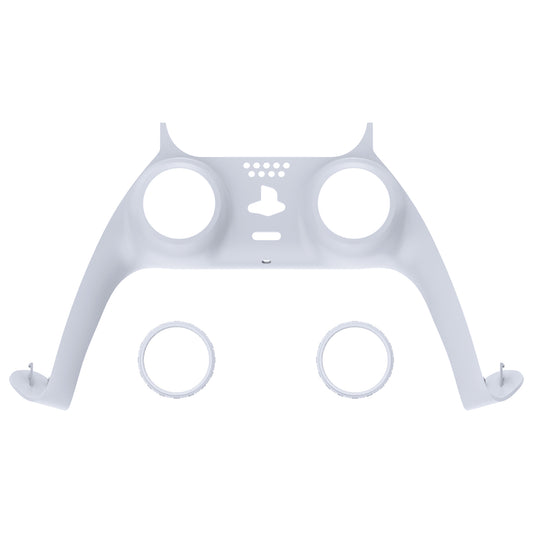 eXtremeRate Replacement Decorative Trim Shell with Accent Rings Compatible with PS5 Controller BDM-010/020/030/040/050 - Solid White