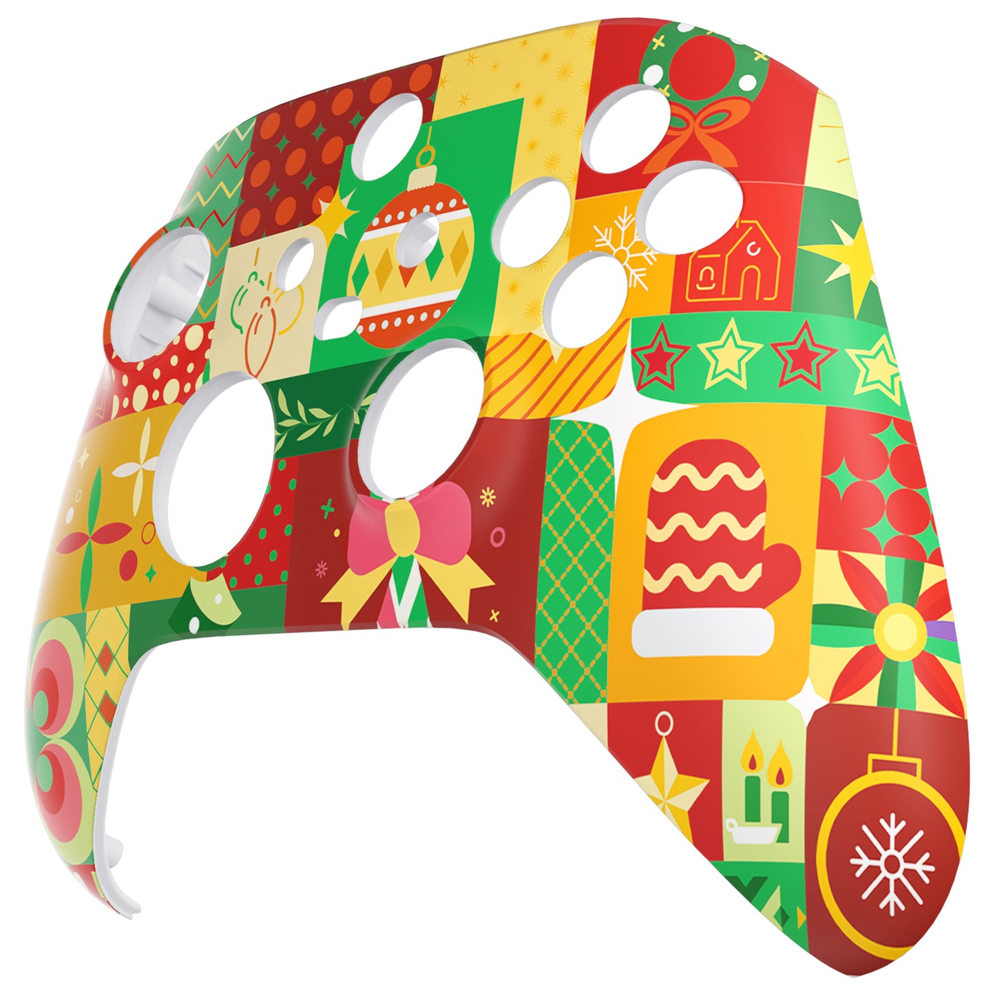 eXtremeRate Replacement Faceplate Front Housing Shell for Xbox Series X & S Controller - Christmas Wrap