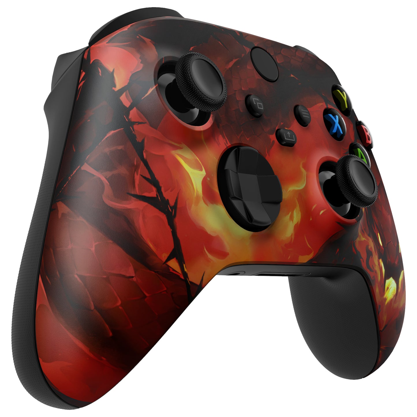 eXtremeRate Replacement Faceplate Front Housing Shell for Xbox Series X & S Controller - Purgatory Fire Serpent