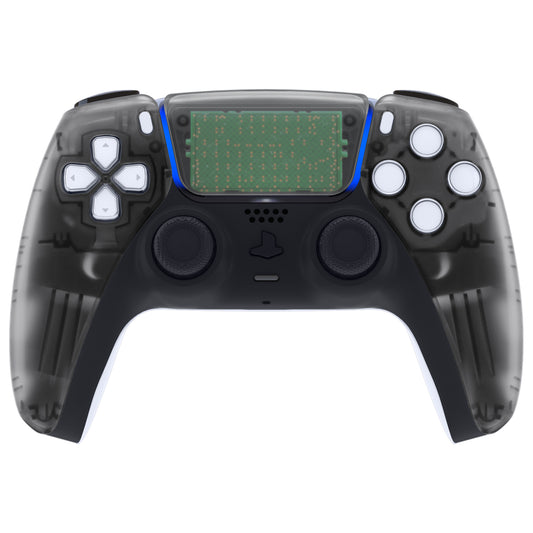 eXtremeRate Replacement Front Housing Shell with Touchpad Compatible with PS5 Controller BDM-010/020/030/040/050/060 - Clear Black