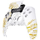 eXtremeRate Replacement Front Housing Shell with Touchpad Compatible with PS5 Controller BDM-010/020/030/040/050/060 - The Great GOLDEN Wave Off Kanagawa - White