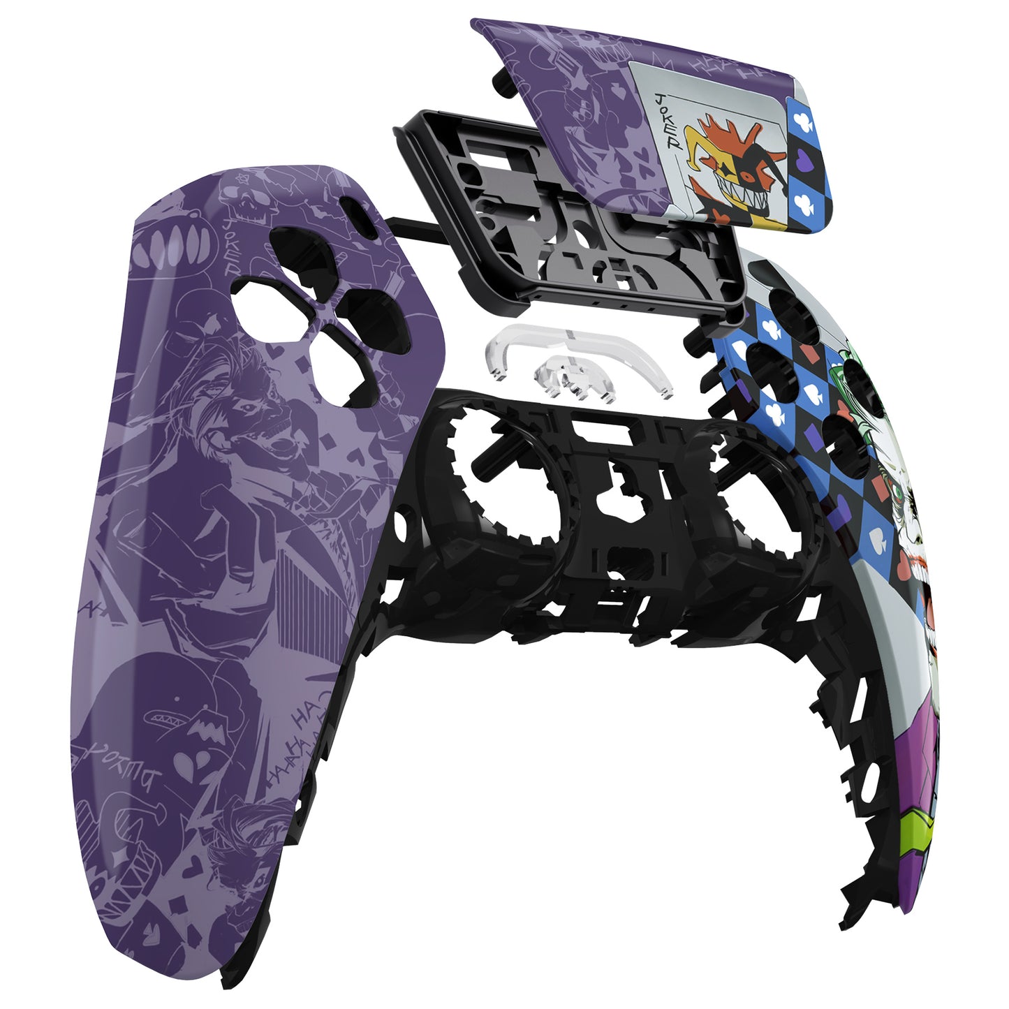 eXtremeRate Replacement Front Housing Shell with Touchpad Compatible with PS5 Controller BDM-010/020/030/040/050/060 - Clown Cards