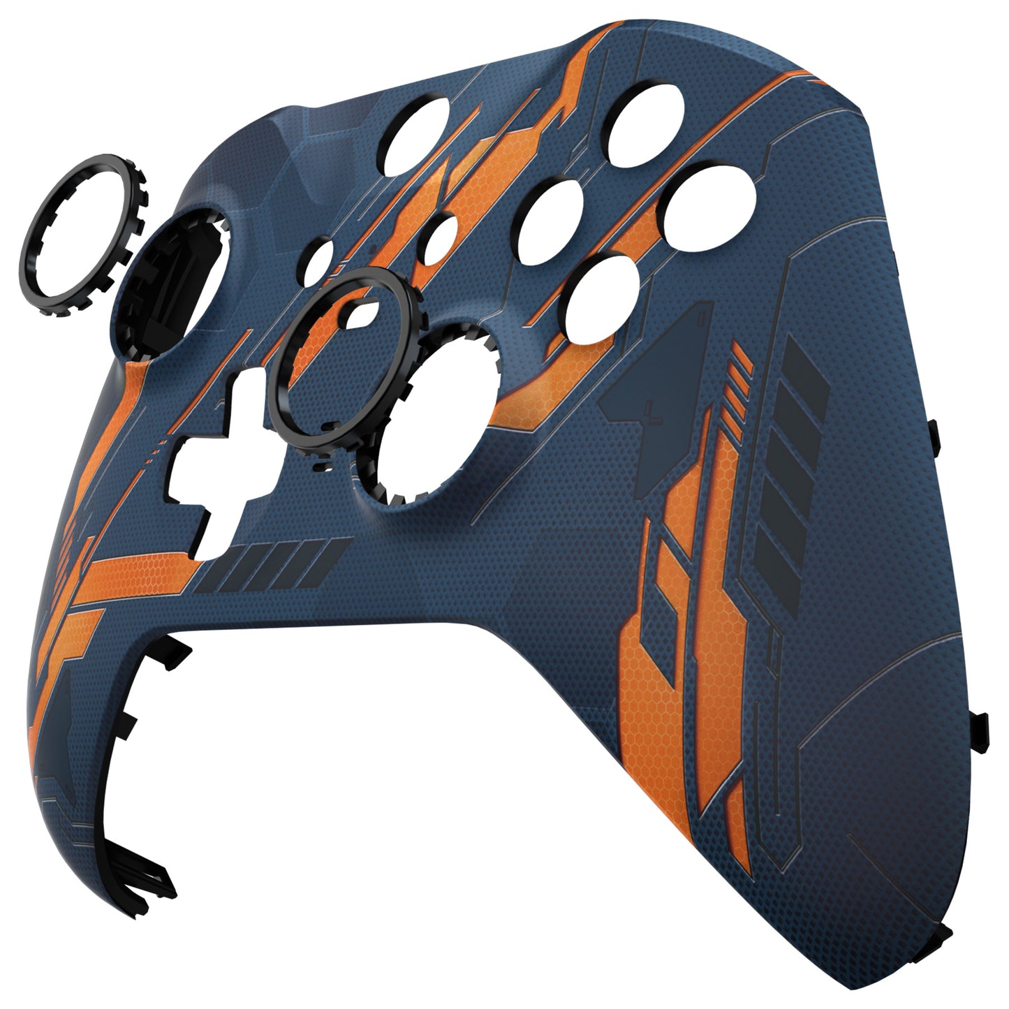 eXtremeRate Replacement Front Housing Shell Case with Accent Rings for Xbox One Elite Series 2 & Elite 2 Core Controller (Model 1797) - Glow in Dark Mecha - Yellow