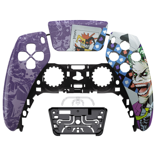 eXtremeRate Replacement Front Housing Shell with Touchpad Compatible with PS5 Controller BDM-010/020/030/040/050 - Clown Cards