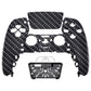 eXtremeRate Replacement Front Housing Shell with Touchpad Compatible with PS5 Controller BDM-010/020/030/040/050/060 - Black Silver Carbon Fiber