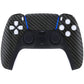 eXtremeRate Replacement Front Housing Shell with Touchpad Compatible with PS5 Controller BDM-010/020/030/040/050/060 - Black Silver Carbon Fiber