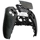 eXtremeRate Replacement Front Housing Shell with Touchpad Compatible with PS5 Controller BDM-010/020/030/040/050/060 - Black Silver Carbon Fiber