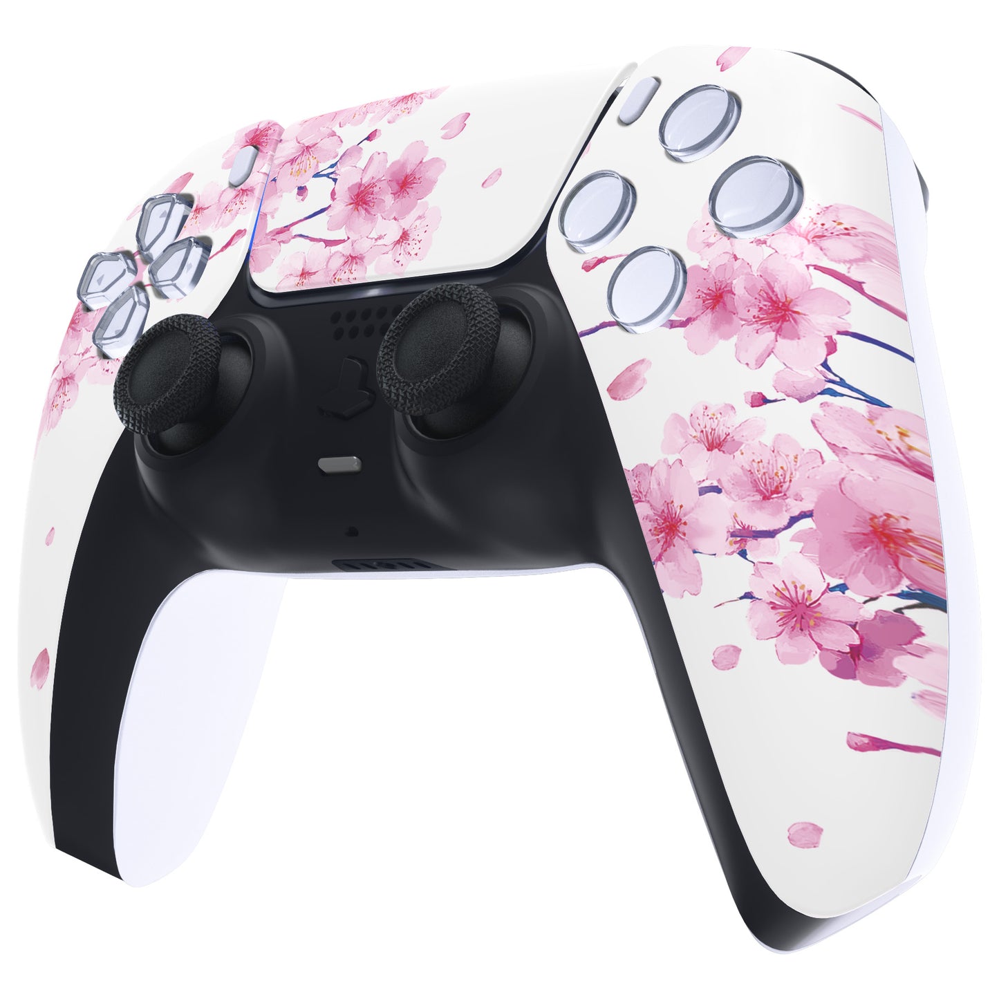 eXtremeRate Replacement Front Housing Shell with Touchpad Compatible with PS5 Controller BDM-010/020/030/040/050/060 - Cherry Blossom Whisper