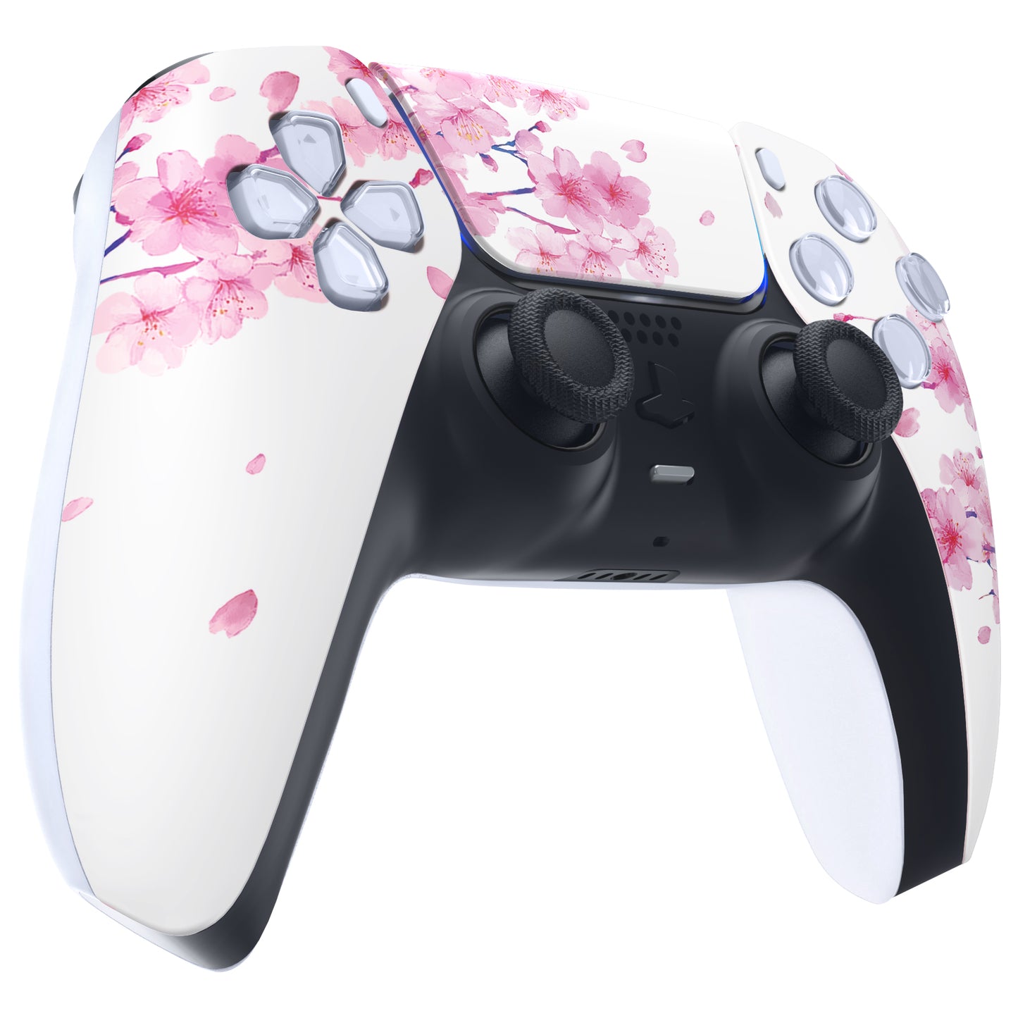 eXtremeRate Replacement Front Housing Shell with Touchpad Compatible with PS5 Controller BDM-010/020/030/040/050/060 - Cherry Blossom Whisper