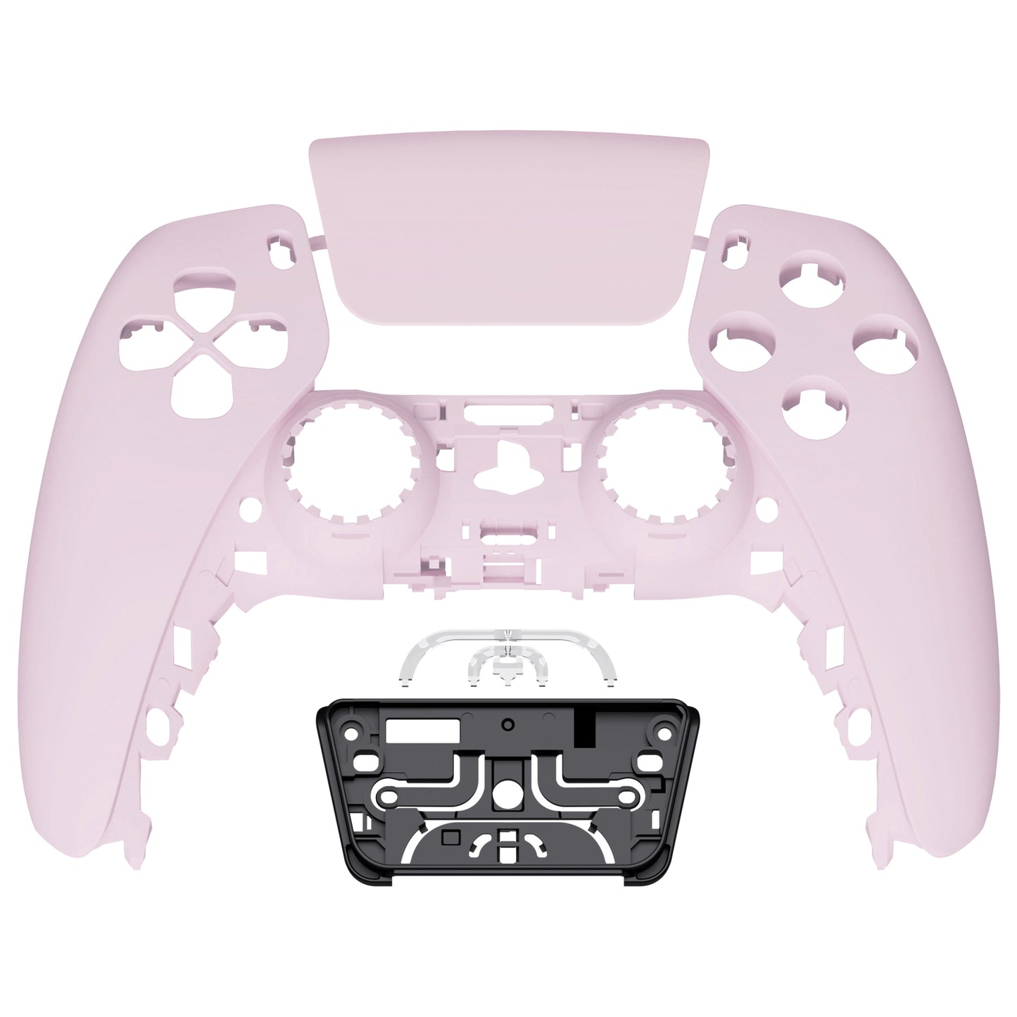 eXtremeRate Replacement Front Housing Shell with Touchpad Compatible with PS5 Controller BDM-010/020/030/040/050 - Cherry Blossoms Pink