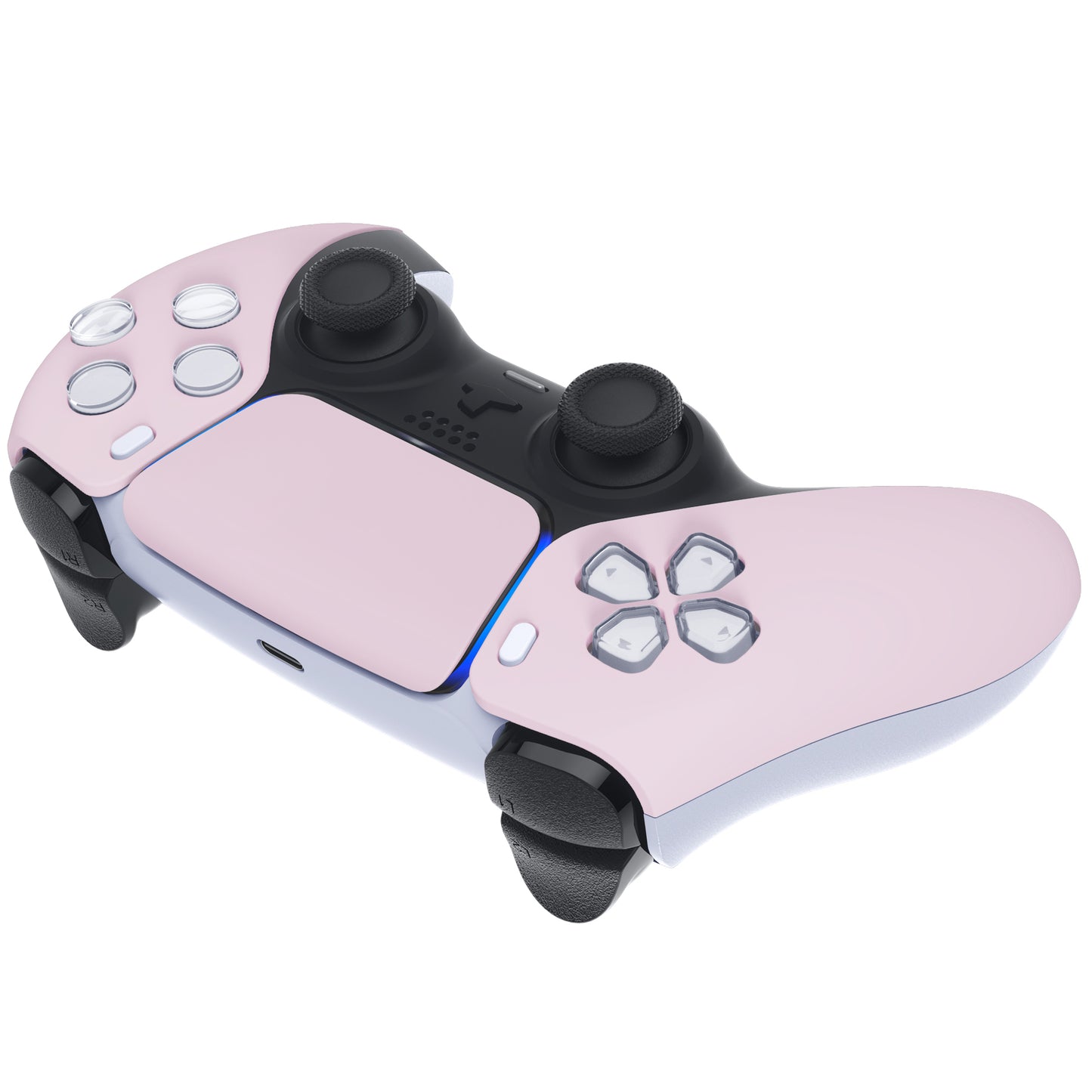 eXtremeRate Replacement Front Housing Shell with Touchpad Compatible with PS5 Controller BDM-010/020/030/040/050 - Cherry Blossoms Pink