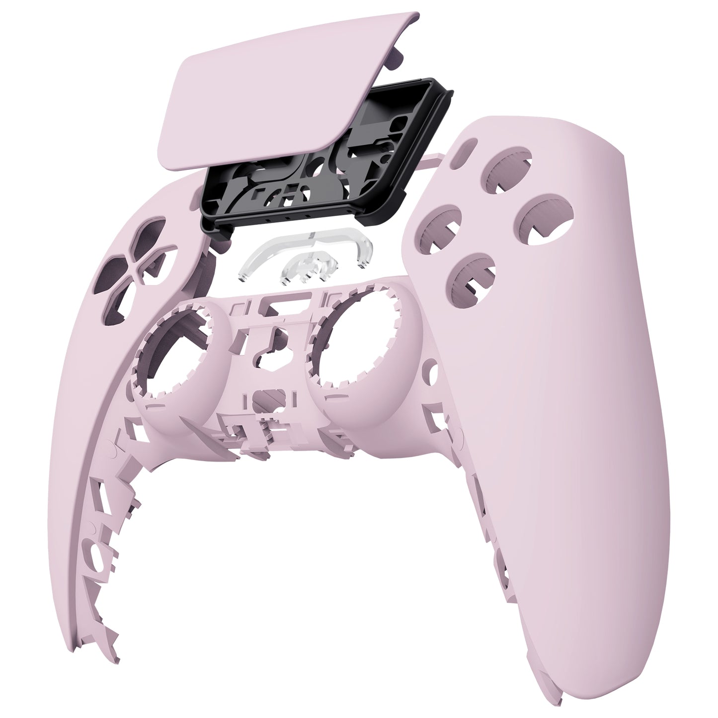 eXtremeRate Replacement Front Housing Shell with Touchpad Compatible with PS5 Controller BDM-010/020/030/040/050 - Cherry Blossoms Pink