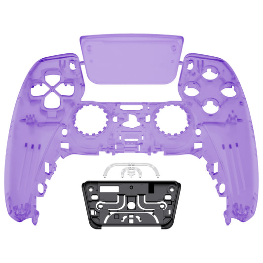 eXtremeRate Replacement Front Housing Shell with Touchpad Compatible with PS5 Controller BDM-010/020/030/040/050 - Clear Atomic Purple