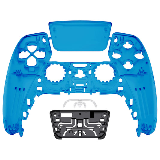 eXtremeRate Replacement Front Housing Shell with Touchpad Compatible with PS5 Controller BDM-010/020/030/040/050 - Clear Blue