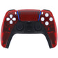 eXtremeRate Replacement Front Housing Shell with Touchpad Compatible with PS5 Controller BDM-010/020/030/040/050 - Clear Red