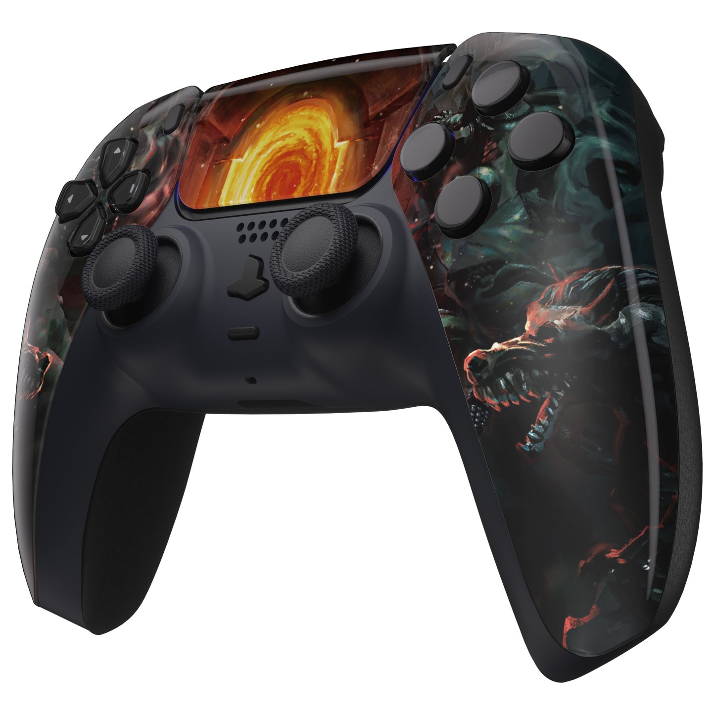 eXtremeRate Replacement Front Housing Shell with Touchpad Compatible with PS5 Controller BDM-010/020/030/040/050 - Entrance of Hell