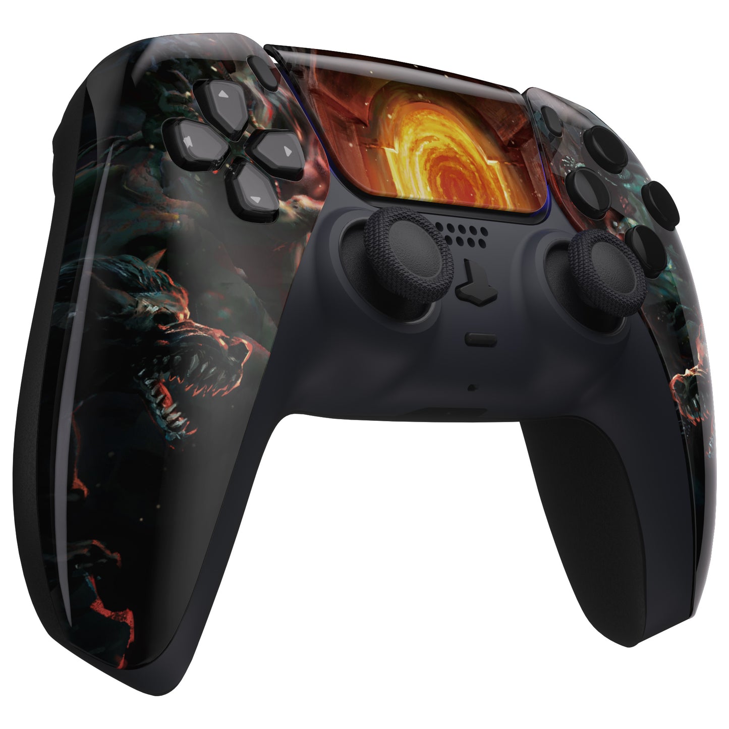 eXtremeRate Replacement Front Housing Shell with Touchpad Compatible with PS5 Controller BDM-010/020/030/040/050 - Entrance of Hell