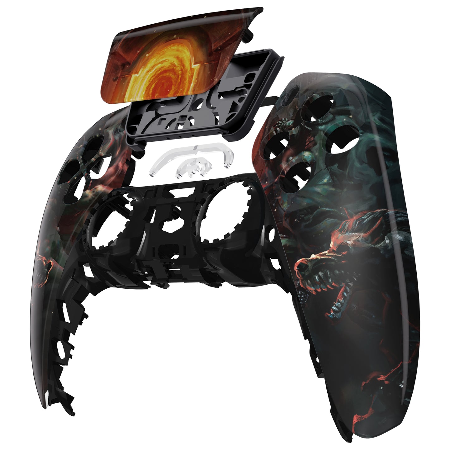 eXtremeRate Replacement Front Housing Shell with Touchpad Compatible with PS5 Controller BDM-010/020/030/040/050 - Entrance of Hell