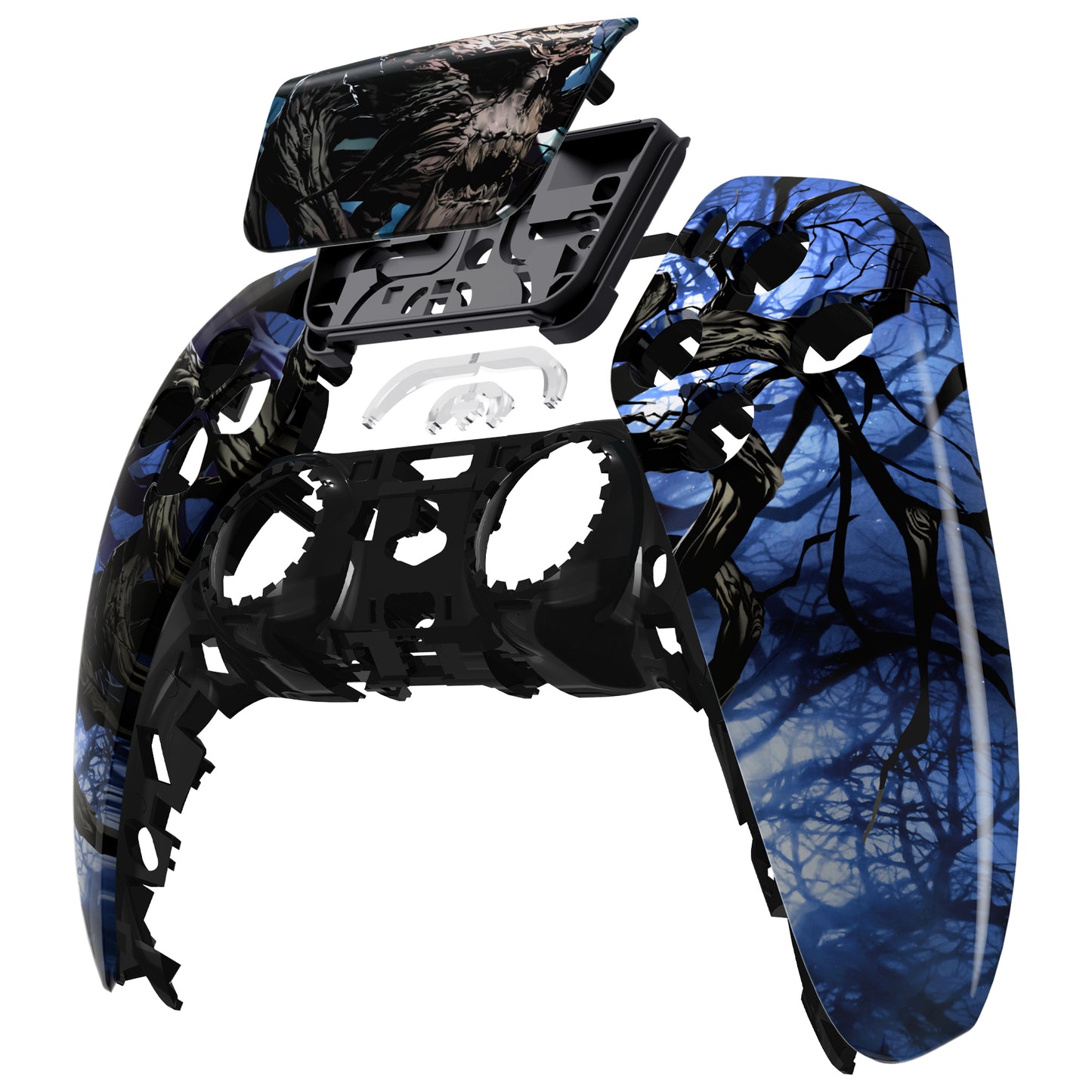 eXtremeRate Replacement Front Housing Shell with Touchpad Compatible with PS5 Controller BDM-010/020/030/040/050 - Glow in Dark - The Awakening of the Earth Lord