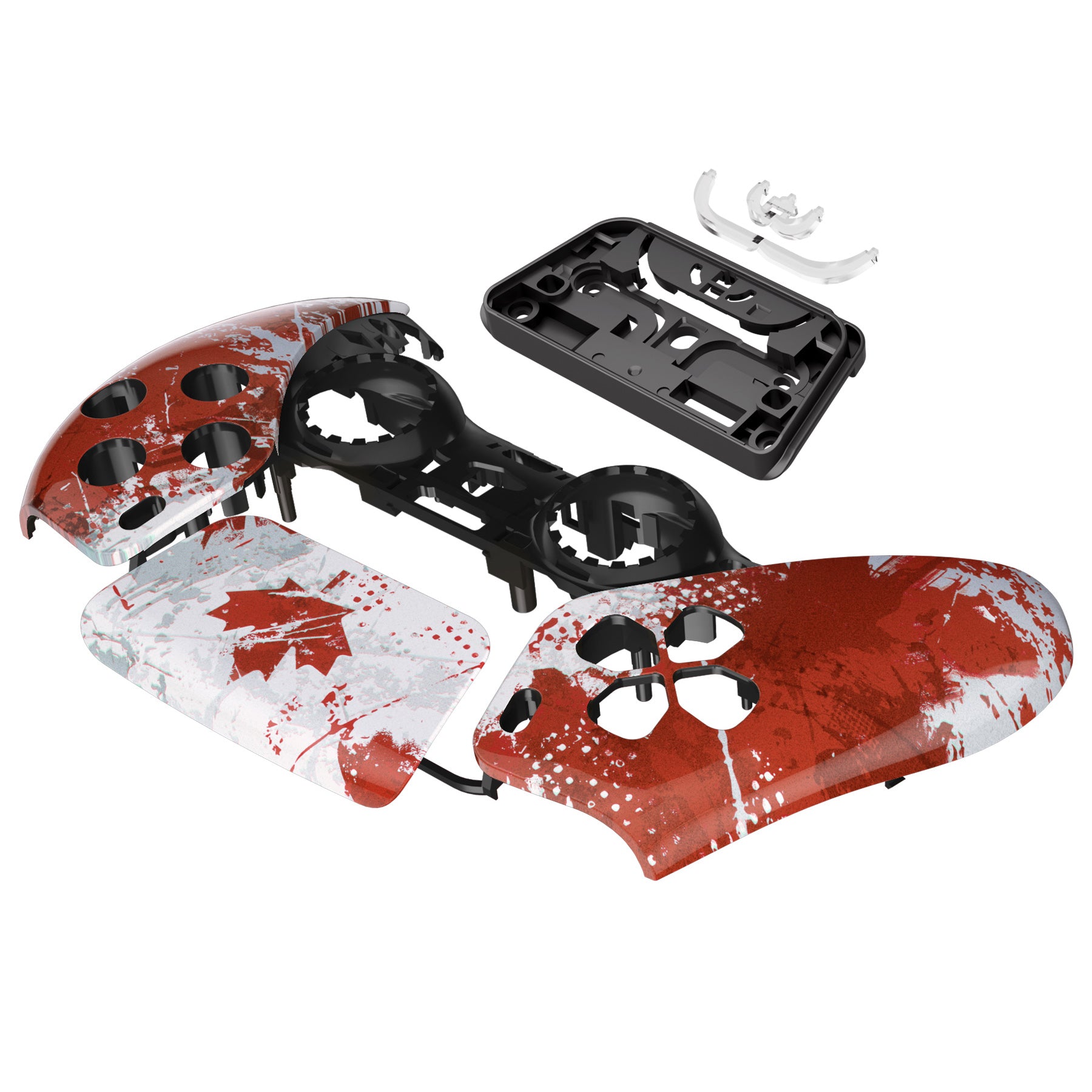 eXtremeRate Impression Canada Flag Touchpad Front Housing Shell