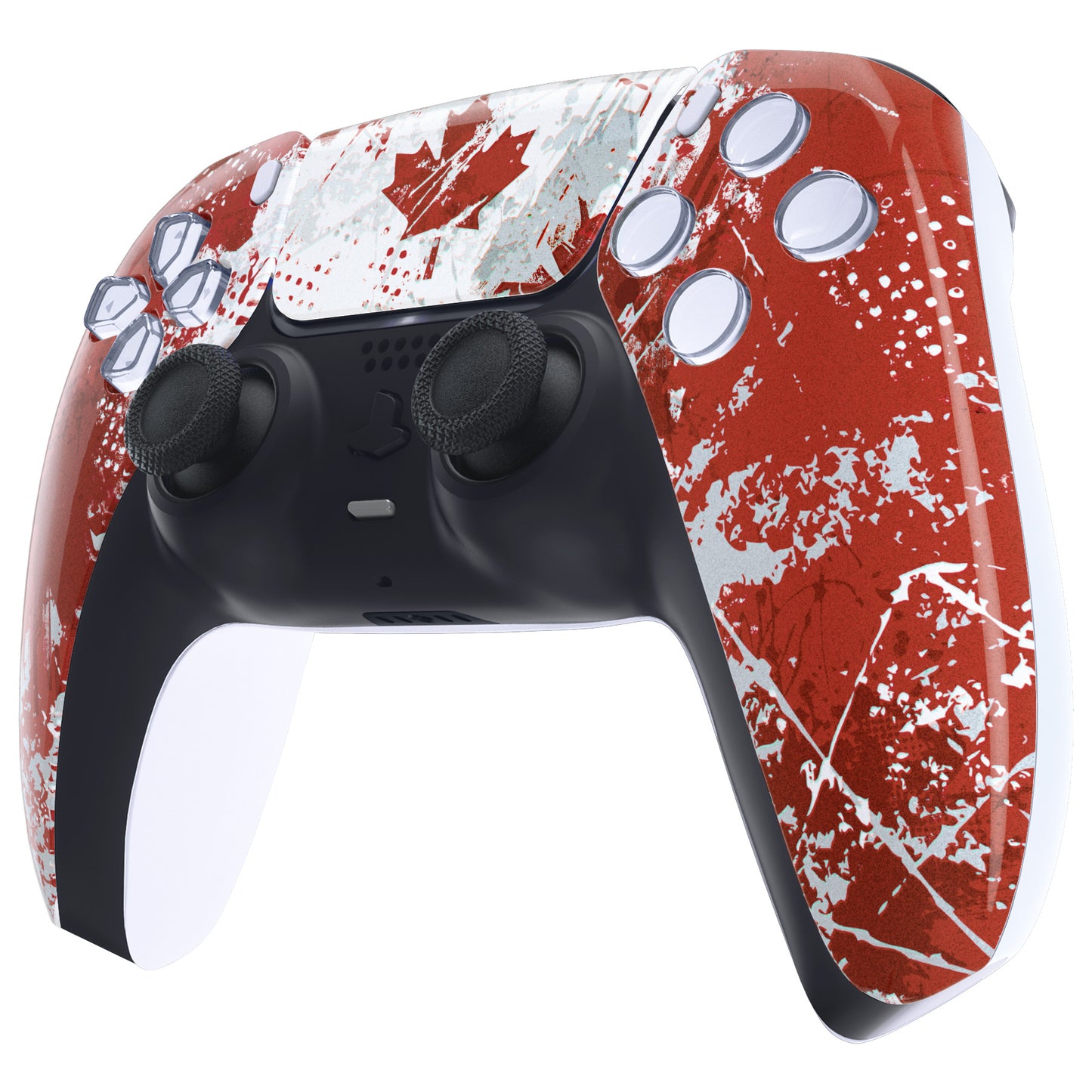 eXtremeRate Replacement Front Housing Shell with Touchpad Compatible with PS5 Controller BDM-010/020/030/040/050 - Impression Canada Flag