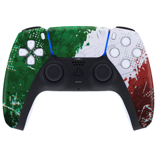 eXtremeRate Replacement Front Housing Shell with Touchpad Compatible with PS5 Controller BDM-010/020/030/040/050 - Impression Italy Flag