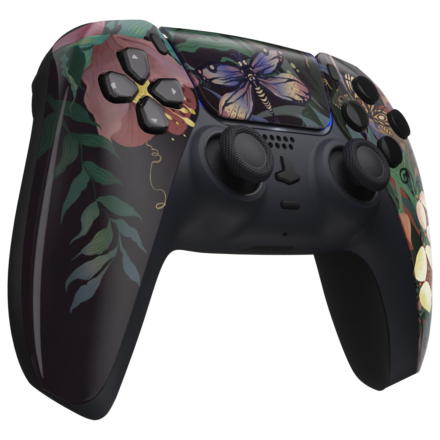 eXtremeRate Replacement Front Housing Shell with Touchpad Compatible with PS5 Controller BDM-010/020/030/040/050 - Mysterious Garden