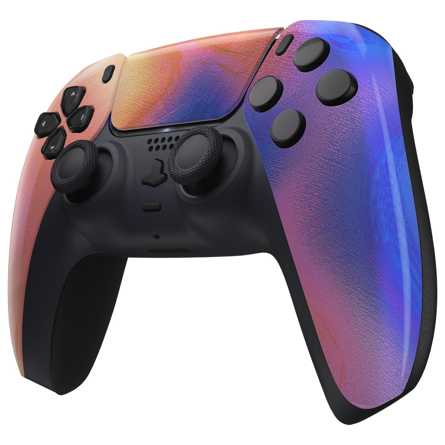 eXtremeRate Replacement Front Housing Shell with Touchpad Compatible with PS5 Controller BDM-010/020/030/040/050 - Purple Red Swirl