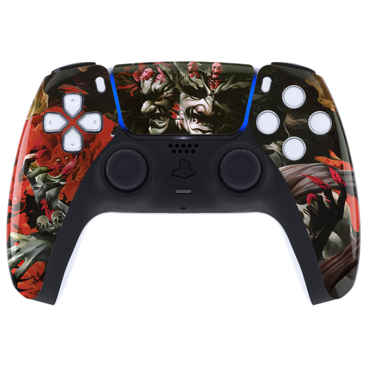 eXtremeRate Replacement Front Housing Shell with Touchpad Compatible with PS5 Controller BDM-010/020/030/040/050 - Rage of Asura