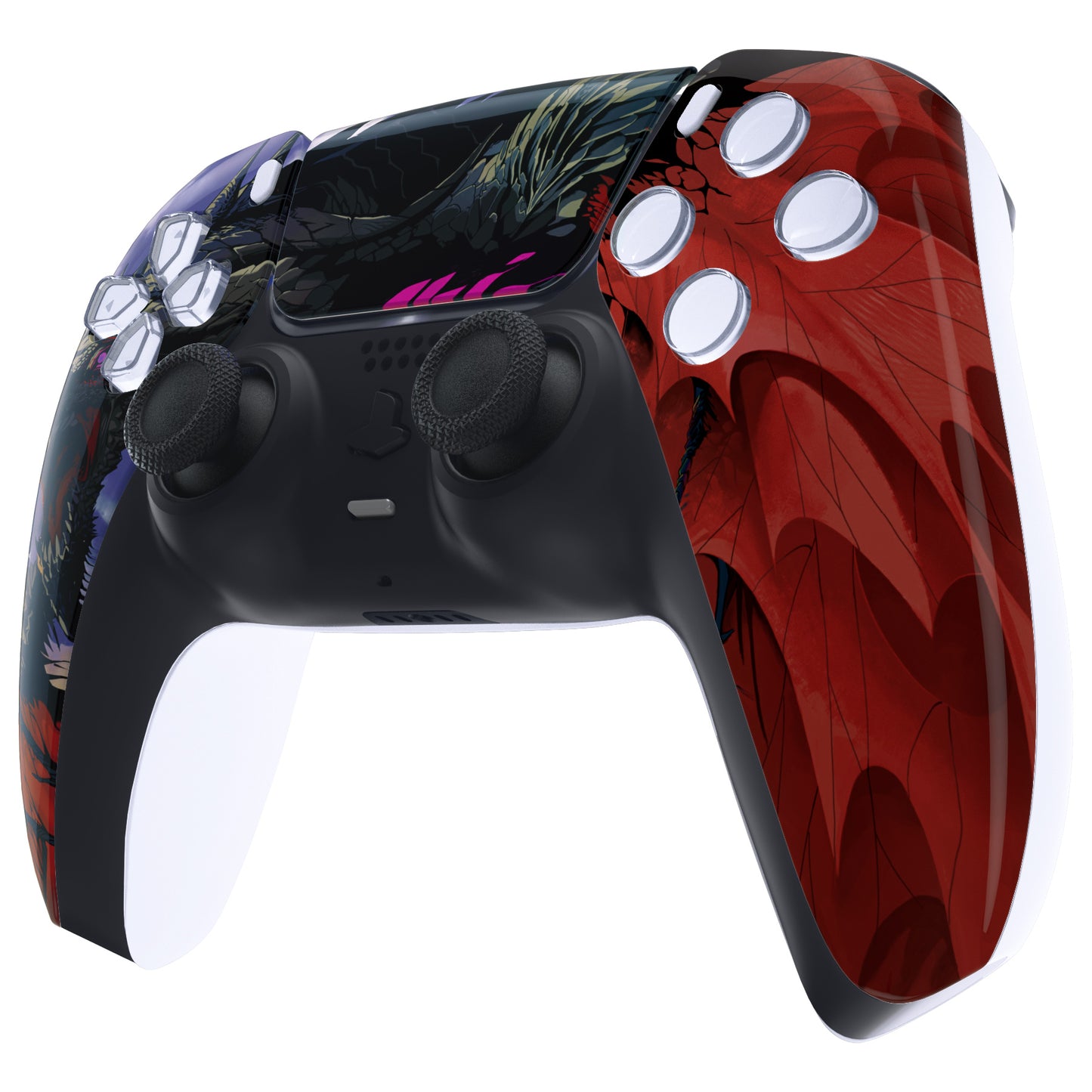 eXtremeRate Replacement Front Housing Shell with Touchpad Compatible with PS5 Controller BDM-010/020/030/040/050 - Roaring Dragon