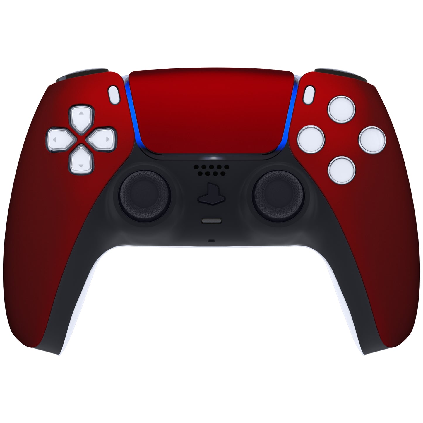 eXtremeRate Replacement Front Housing Shell with Touchpad Compatible with PS5 Controller BDM-010/020/030/040/050 - Scarlet Red