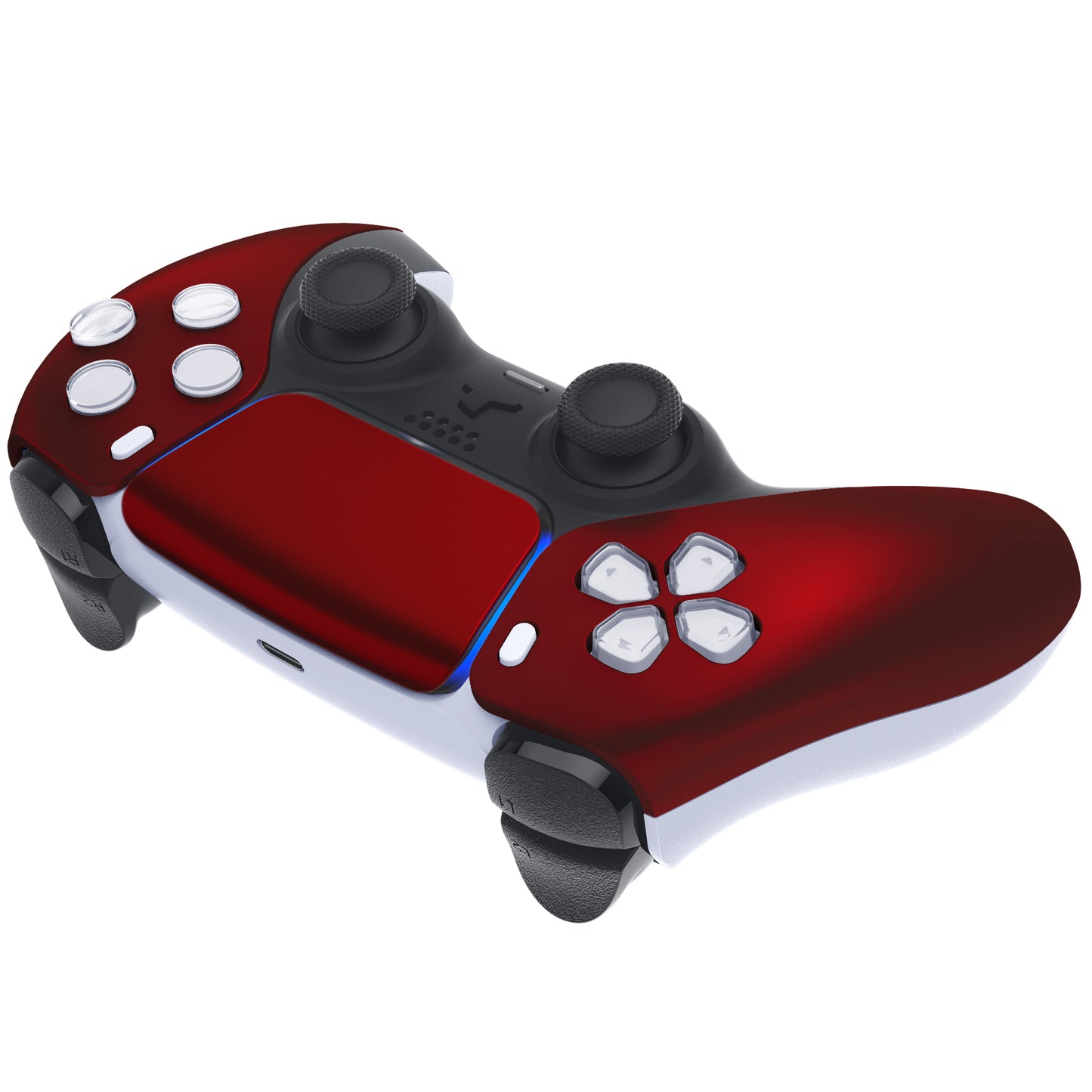 eXtremeRate Replacement Front Housing Shell with Touchpad Compatible with PS5 Controller BDM-010/020/030/040/050 - Scarlet Red