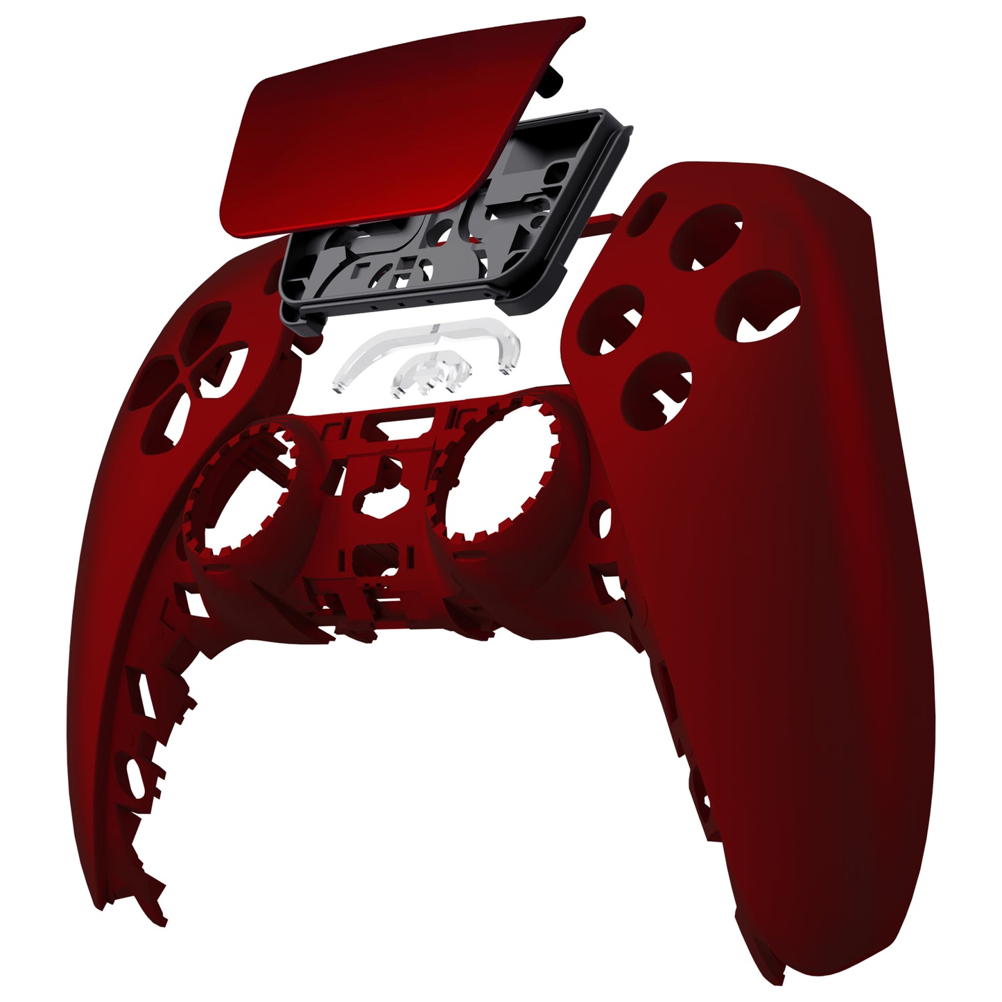 eXtremeRate Replacement Front Housing Shell with Touchpad Compatible with PS5 Controller BDM-010/020/030/040/050 - Scarlet Red