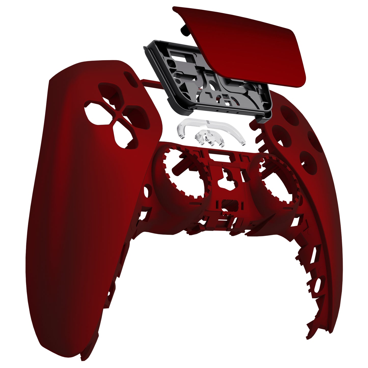 eXtremeRate Replacement Front Housing Shell with Touchpad Compatible with PS5 Controller BDM-010/020/030/040/050 - Scarlet Red