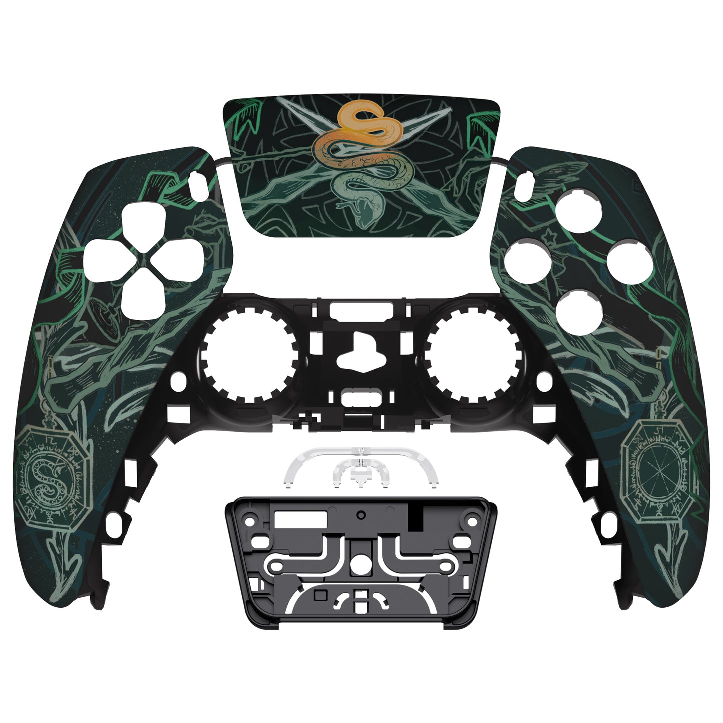 eXtremeRate Replacement Front Housing Shell with Touchpad Compatible with PS5 Controller BDM-010/020/030/040/050 - Serpent Totem