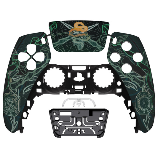 eXtremeRate Replacement Front Housing Shell with Touchpad Compatible with PS5 Controller BDM-010/020/030/040/050 - Serpent Totem