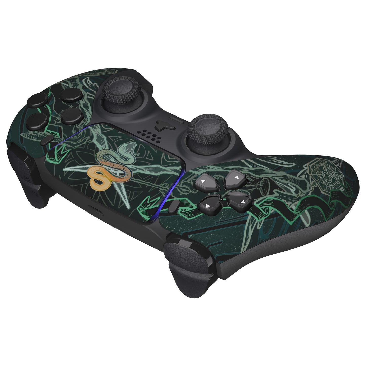 eXtremeRate Replacement Front Housing Shell with Touchpad Compatible with PS5 Controller BDM-010/020/030/040/050 - Serpent Totem