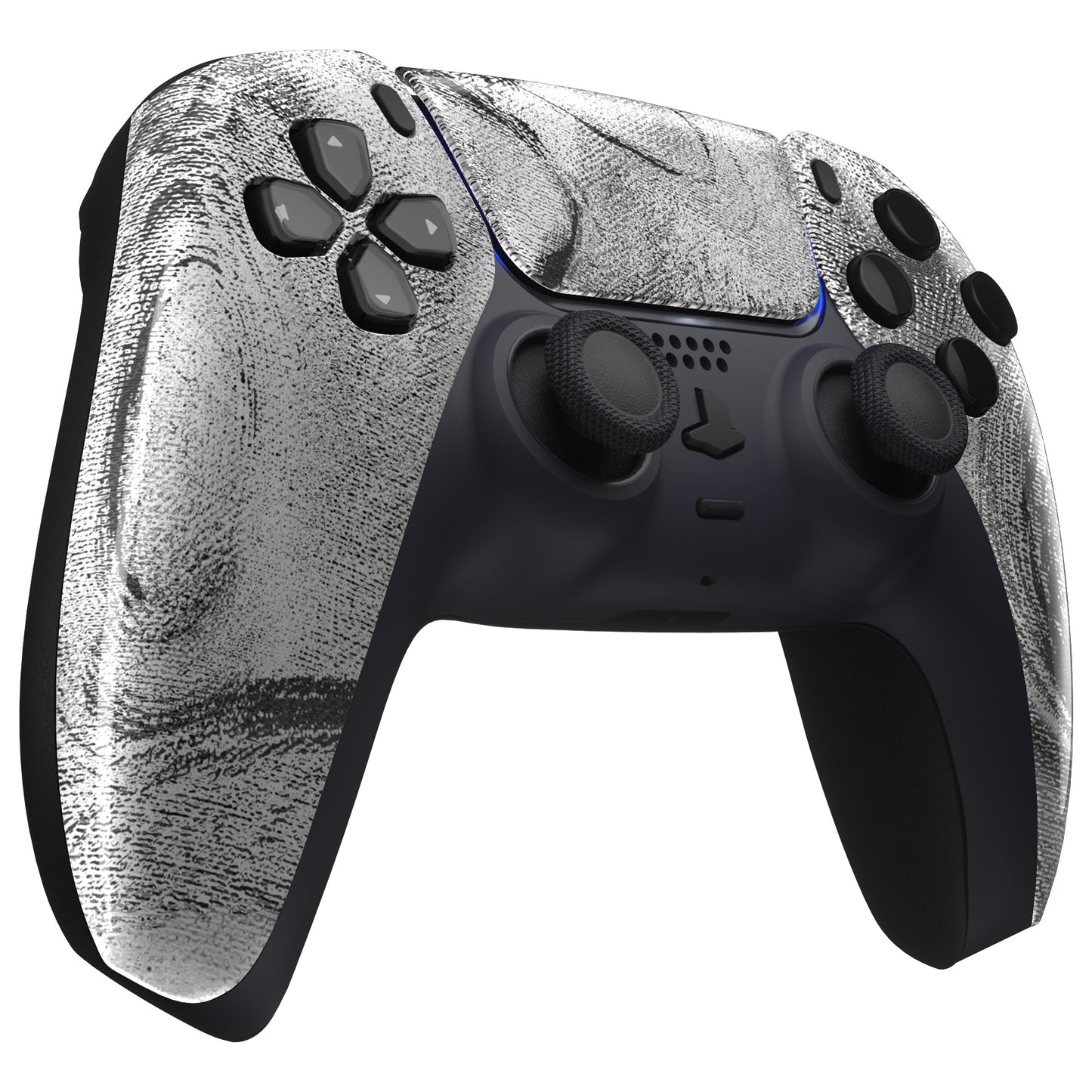 eXtremeRate Replacement Front Housing Shell with Touchpad Compatible with PS5 Controller BDM-010/020/030/040/050 - Silver Wave