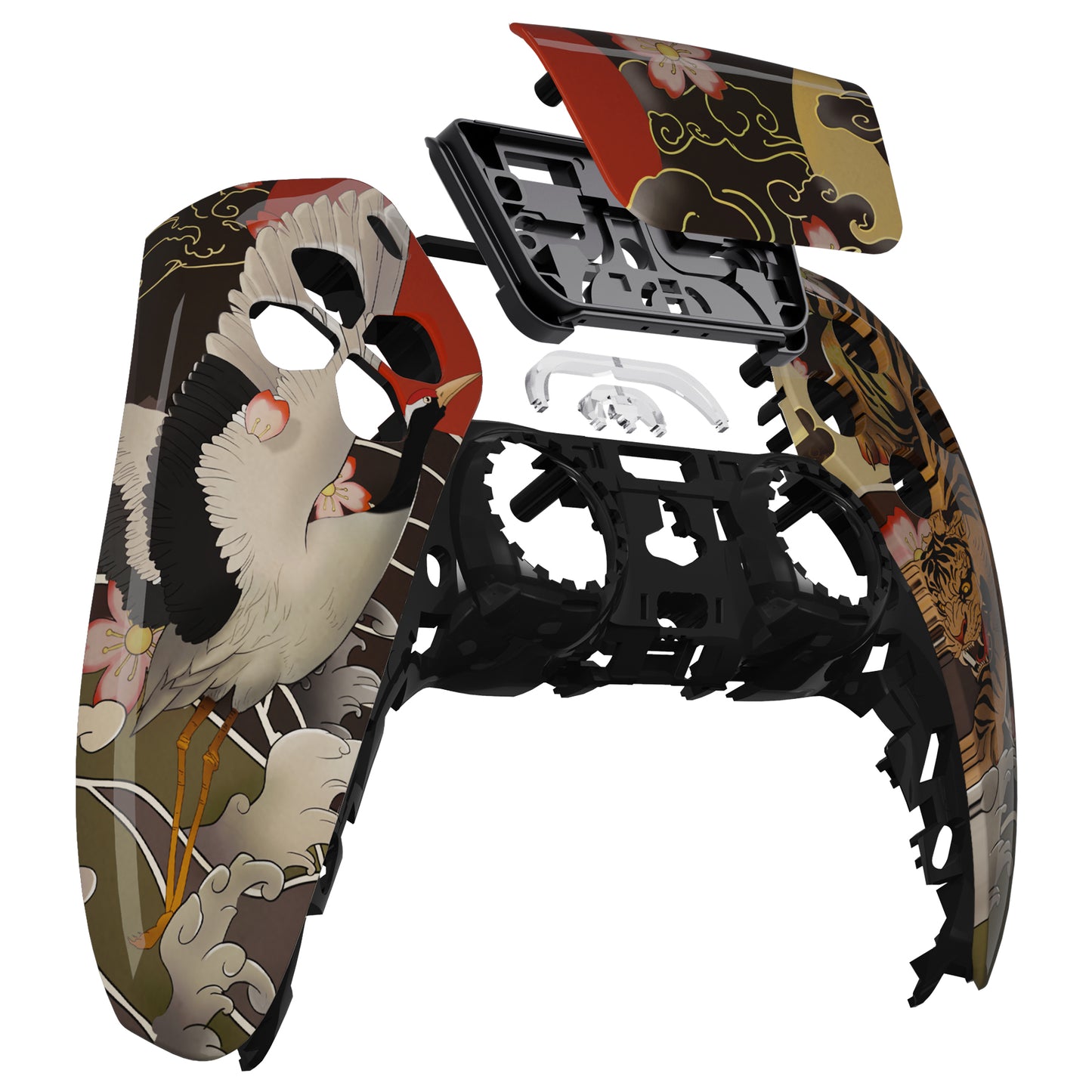 eXtremeRate Replacement Front Housing Shell with Touchpad Compatible with PS5 Controller BDM-010/020/030/040/050 - Tiger & Crane