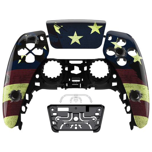 eXtremeRate Replacement Front Housing Shell with Touchpad Compatible with PS5 Controller BDM-010/020/030/040/050 - US Flag The Stars & Stripes