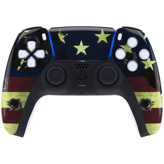eXtremeRate Replacement Front Housing Shell with Touchpad Compatible with PS5 Controller BDM-010/020/030/040/050 - US Flag The Stars & Stripes