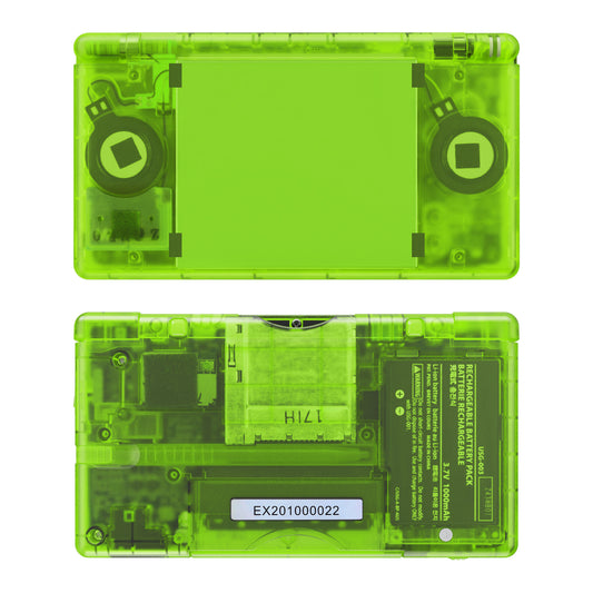 eXtremeRate Replacement Full Housing Shell & Buttons with Screen Lens for Nintendo DS Lite NDSL - Clear Lime Green