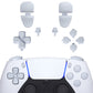 eXtremeRate Replacement Full Set Buttons Compatible with PS5 Controller BDM-030/040/050 - Original White