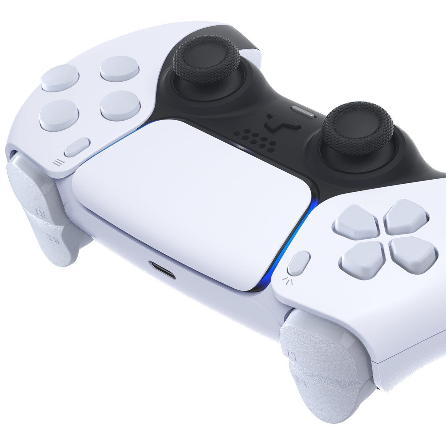 eXtremeRate Replacement Full Set Buttons Compatible with PS5 Controller BDM-030/040/050 - Original White