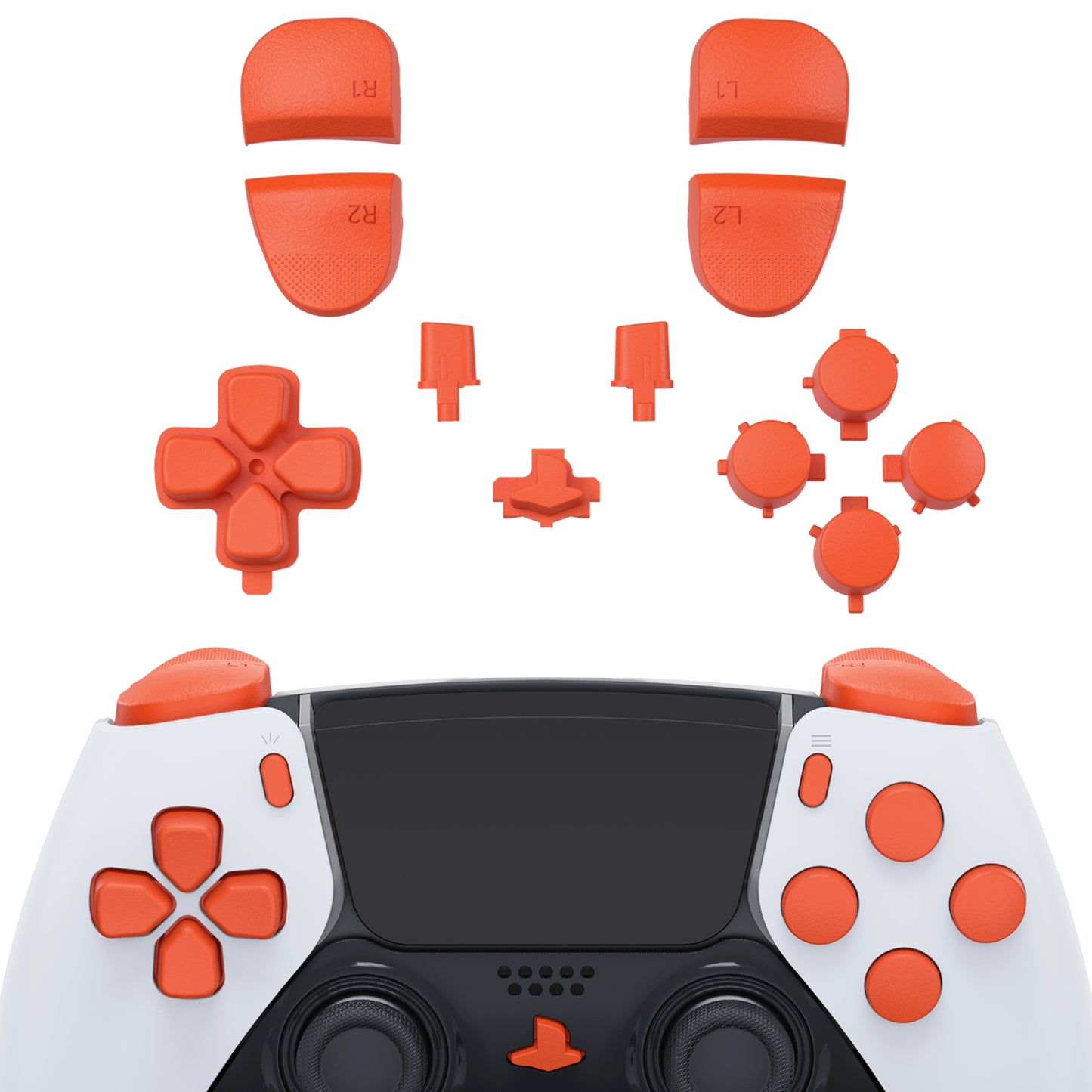 eXtremeRate Replacement Full Set Buttons Compatible with PS5 Edge Controller - Orange