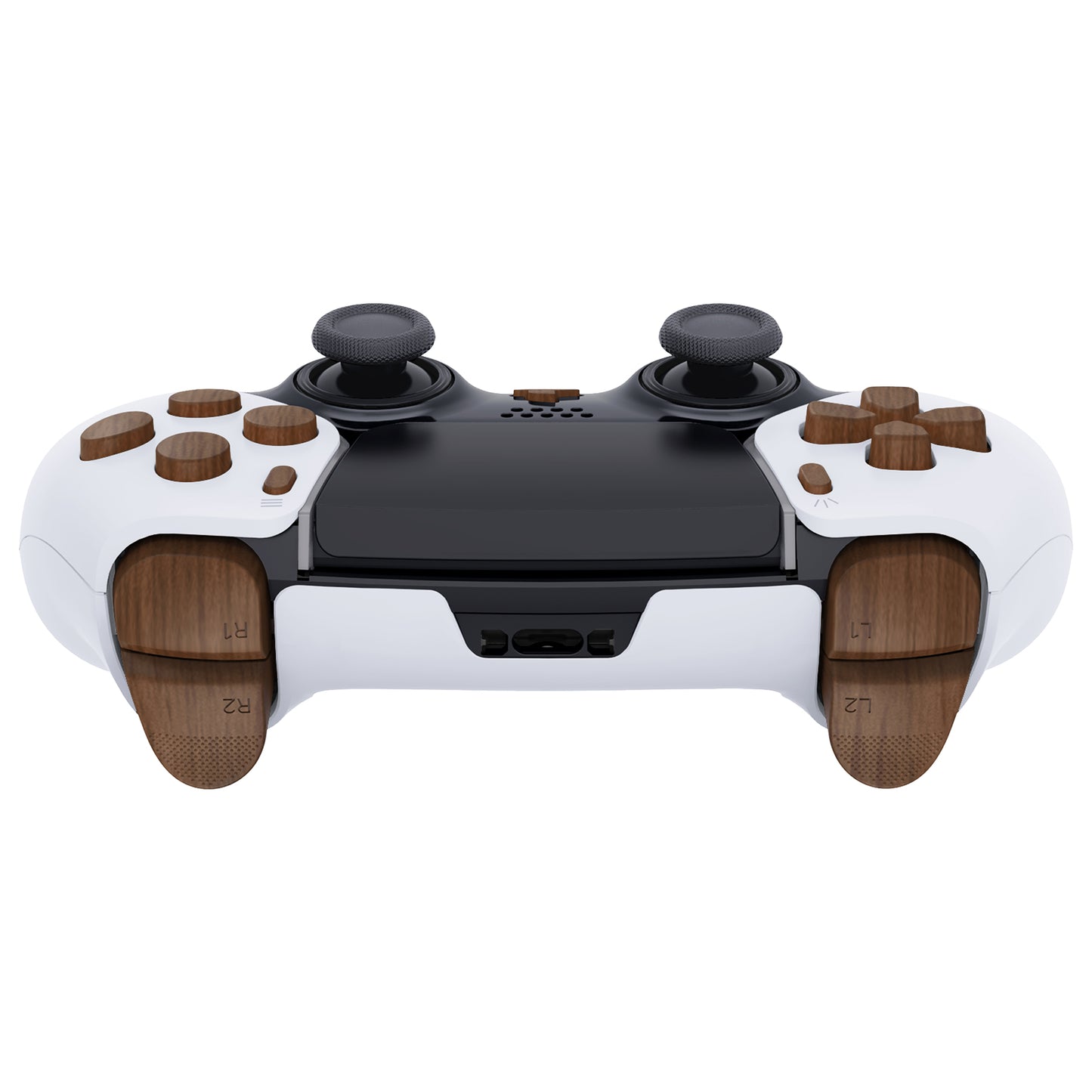 eXtremeRate Replacement Full Set Buttons Compatible with PS5 Edge Controller - Wood Grain
