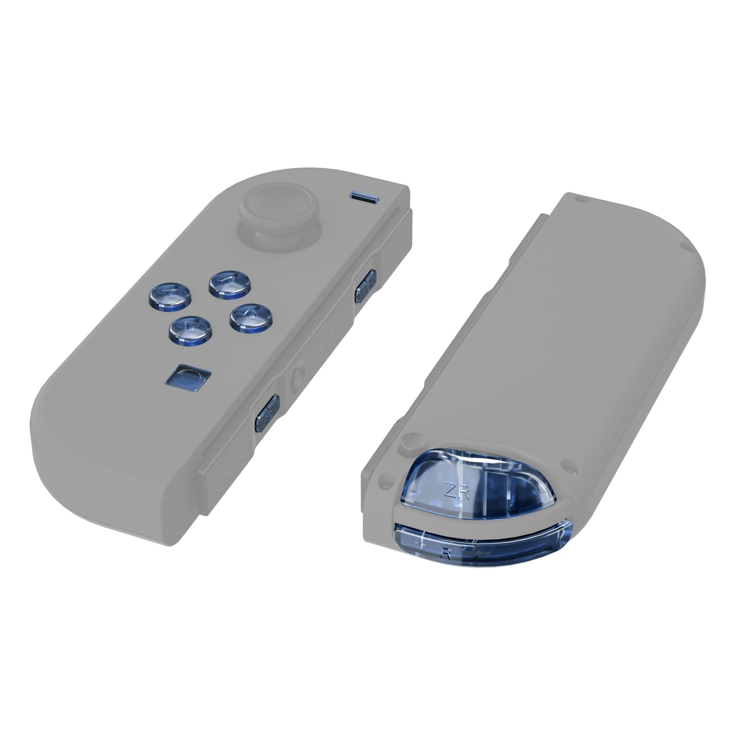 eXtremeRate Replacement Full Set Buttons for Joycon of NS Switch - Crystal Clear Light Blue