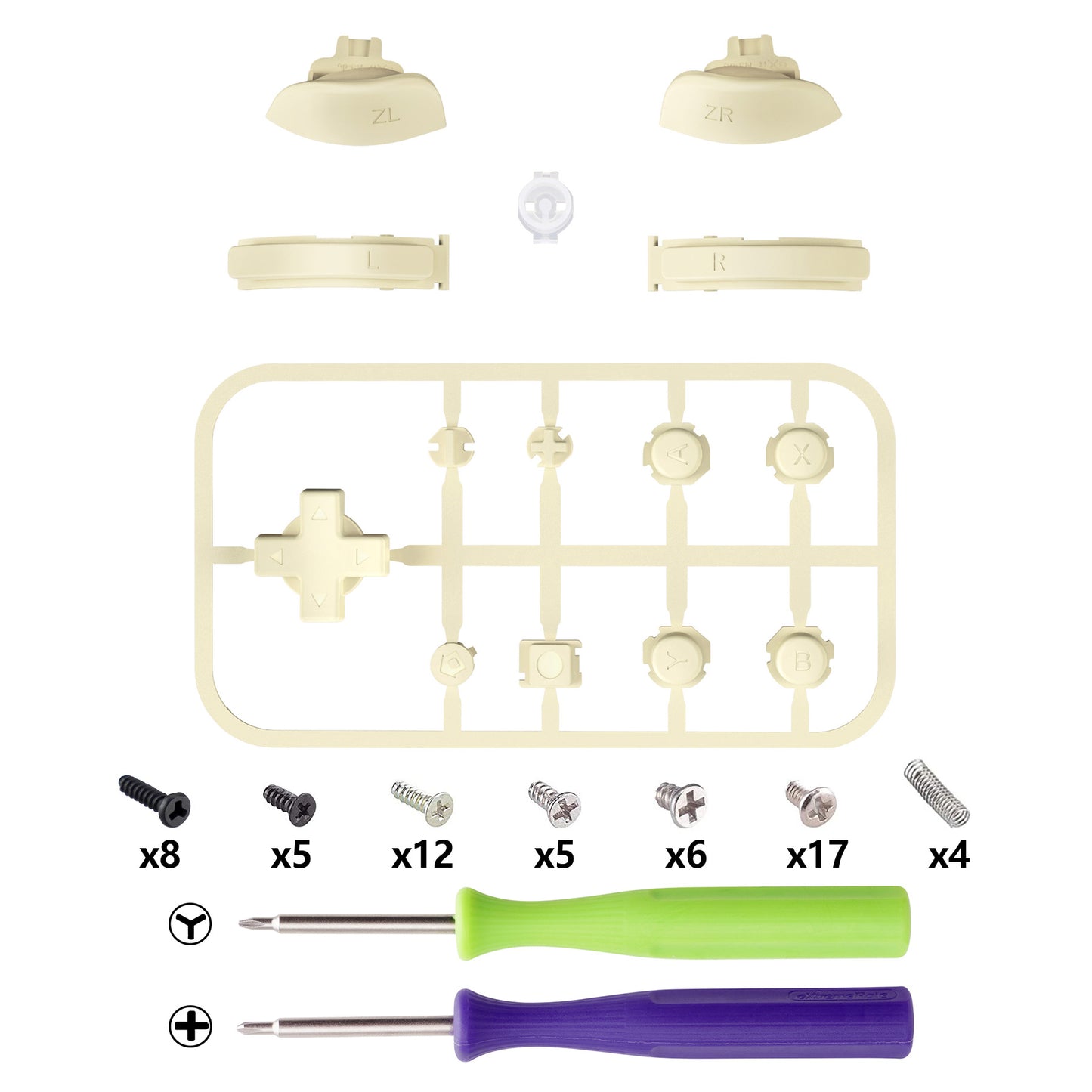 eXtremeRate Replacement Full Set Buttons for NS Switch Lite - Antique Yellow