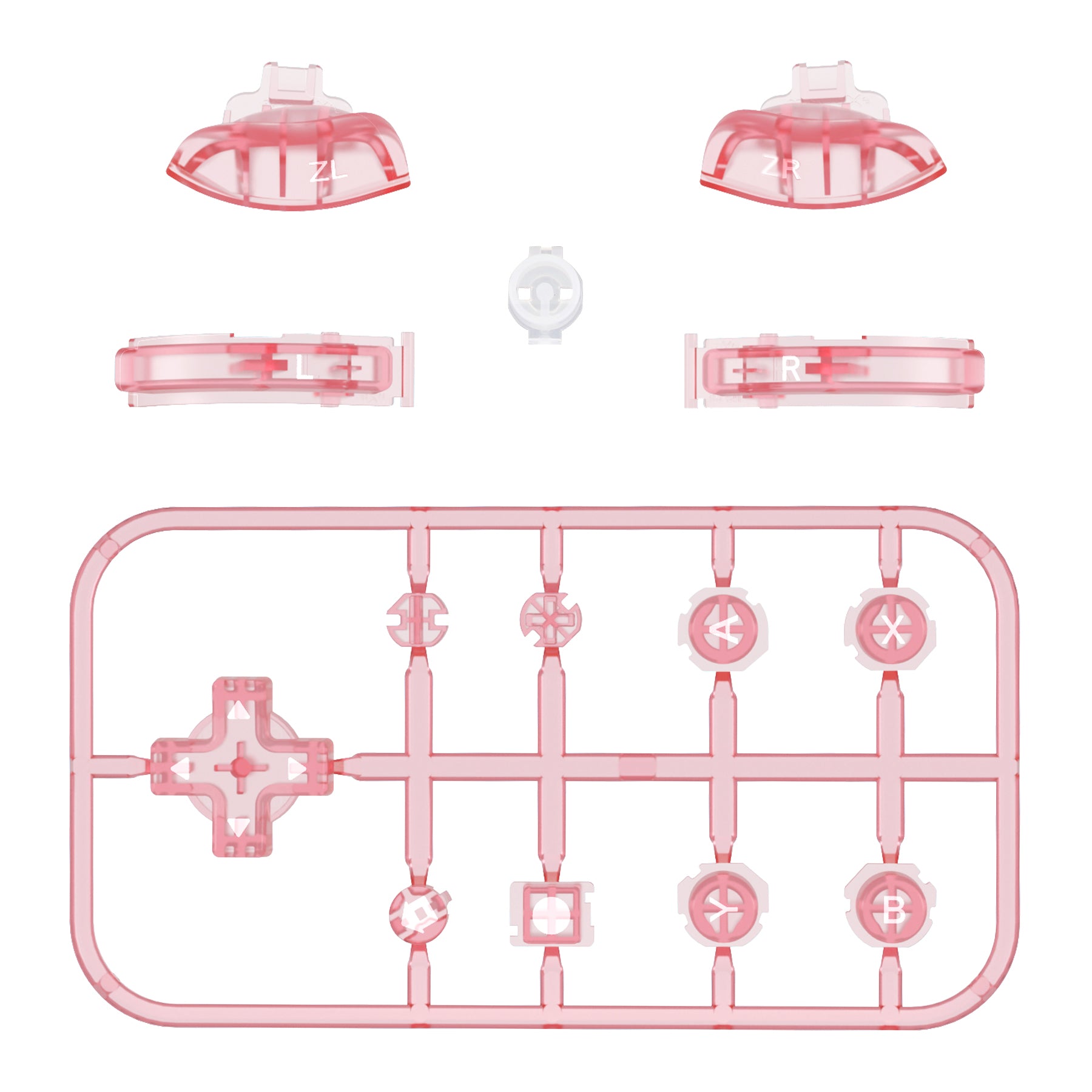 eXtremeRate Cherry Pink Replacement ABXY Home Capture Plus Minus